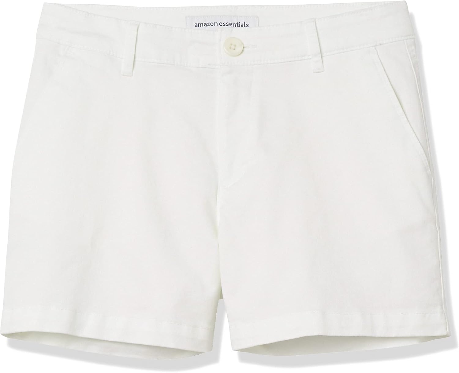 image:imageAmazon Essentials Womens MidRise SlimFit 35 Inch Inseam Stretch Cotton Khaki ShortsWhite