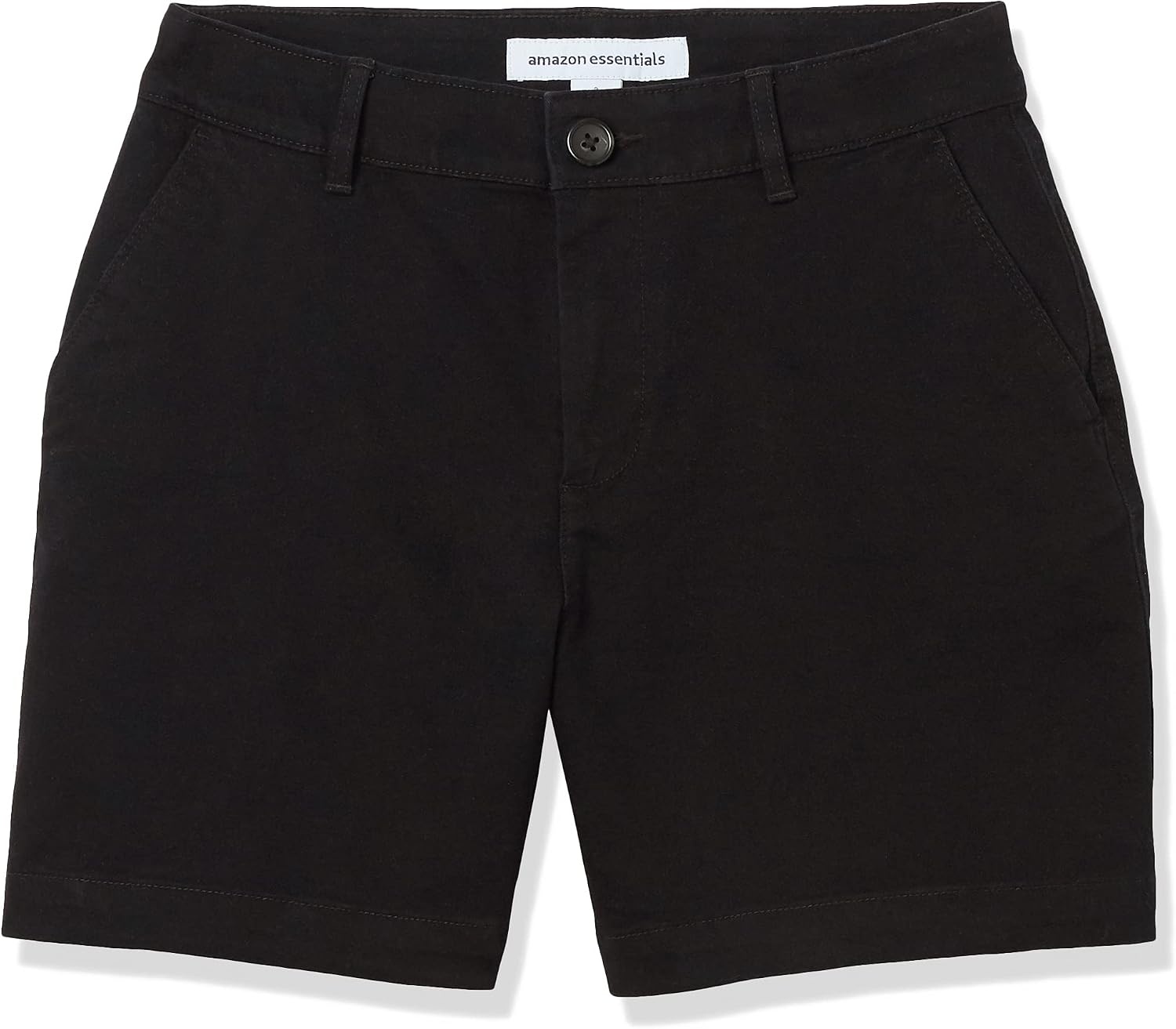 image:imageAmazon Essentials Womens MidRise SlimFit 5 Inch Inseam Khaki Shorts Available in Straight and Curvy FitsBlack