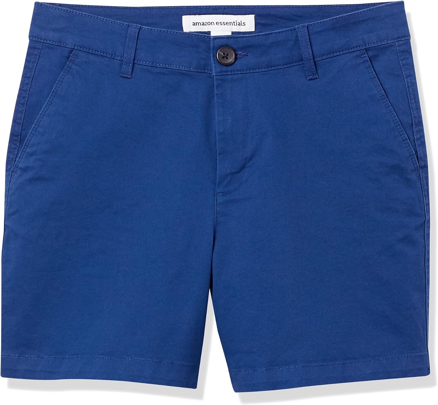 image:imageAmazon Essentials Womens MidRise SlimFit 5 Inch Inseam Khaki Shorts Available in Straight and Curvy FitsBlue