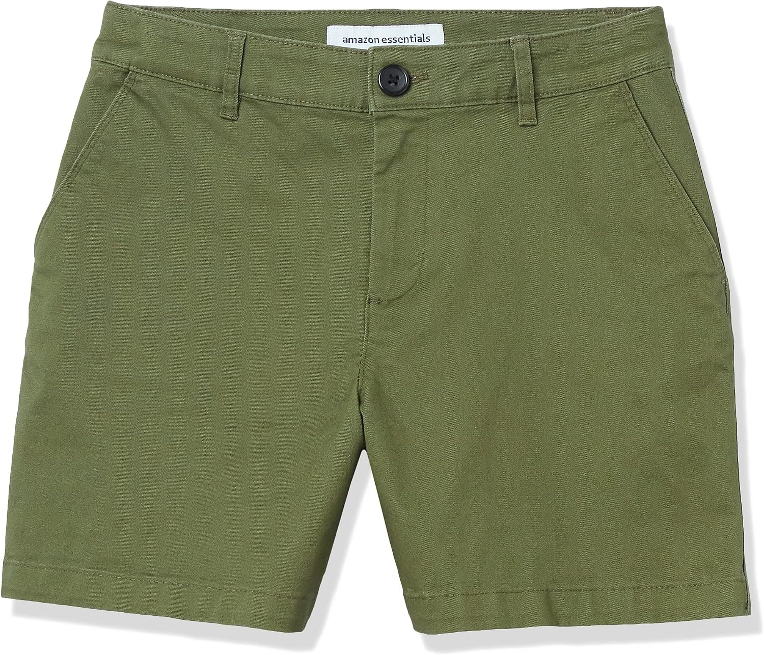 image:imageAmazon Essentials Womens MidRise SlimFit 5 Inch Inseam Khaki Shorts Available in Straight and Curvy FitsDark Olive