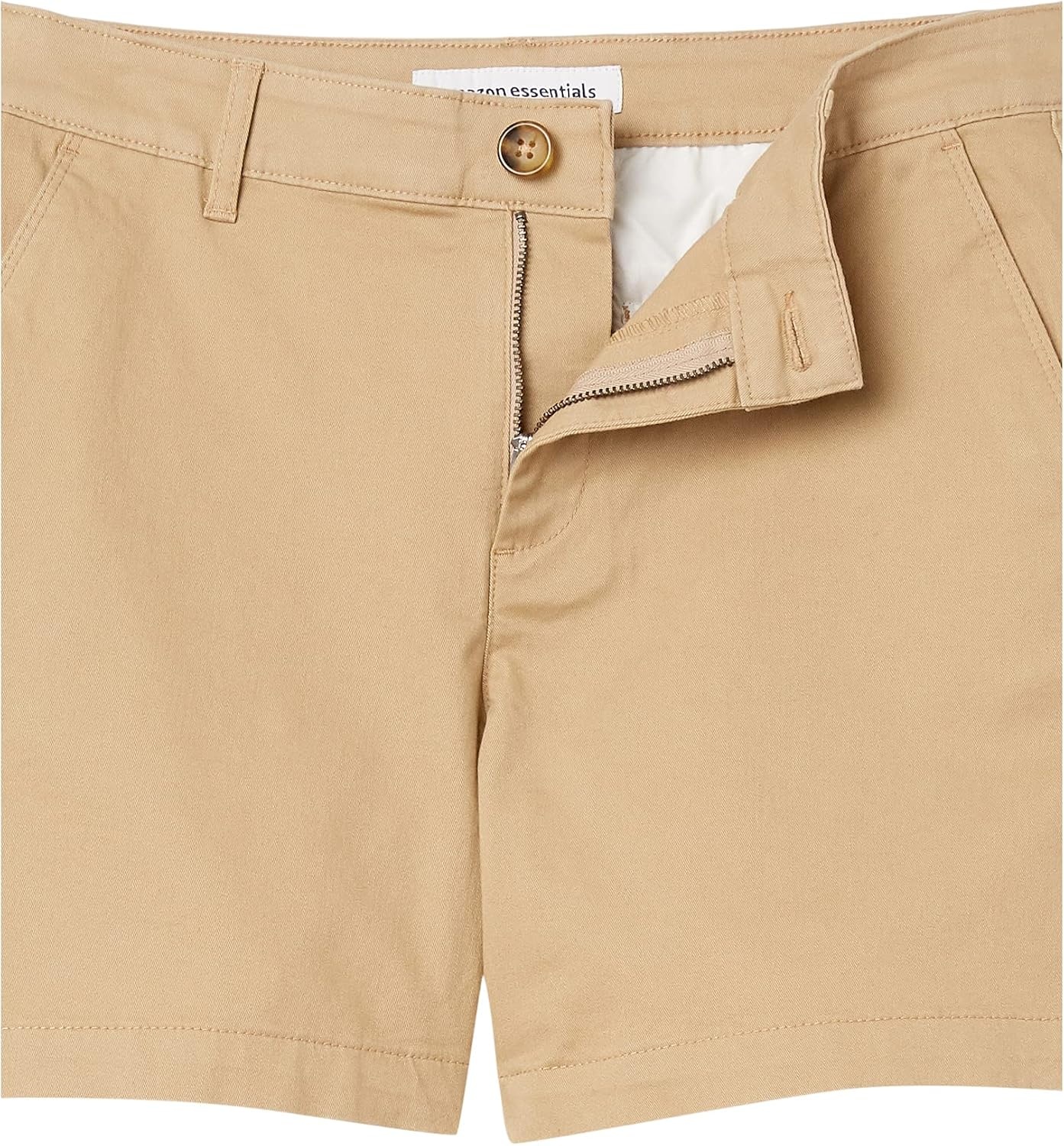 image:imageAmazon Essentials Womens MidRise SlimFit 5 Inch Inseam Khaki Shorts Available in Straight and Curvy FitsKhaki Brown