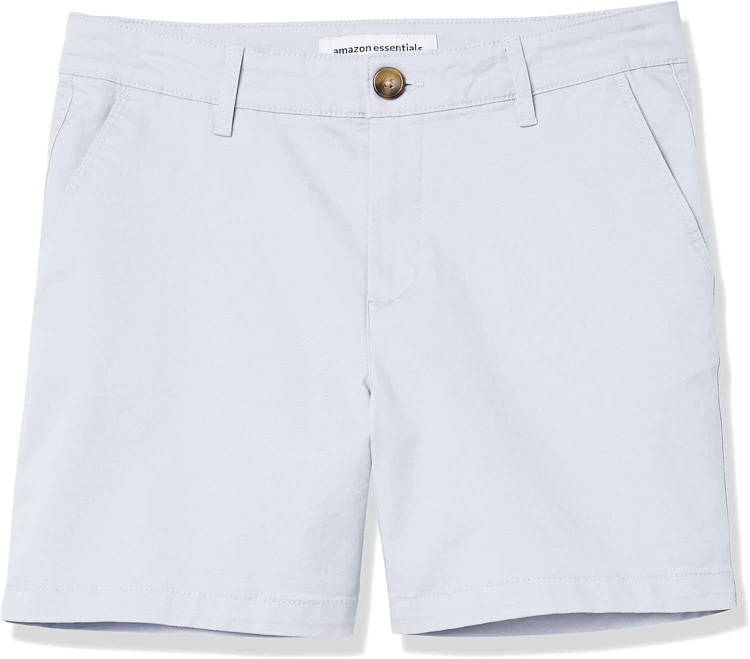 image:imageAmazon Essentials Womens MidRise SlimFit 5 Inch Inseam Khaki Shorts Available in Straight and Curvy FitsLight Blue
