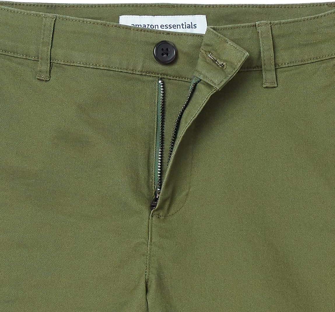 image:imageAmazon Essentials Womens MidRise SlimFit 5 Inch Inseam Khaki Shorts Available in Straight and Curvy FitsOlive