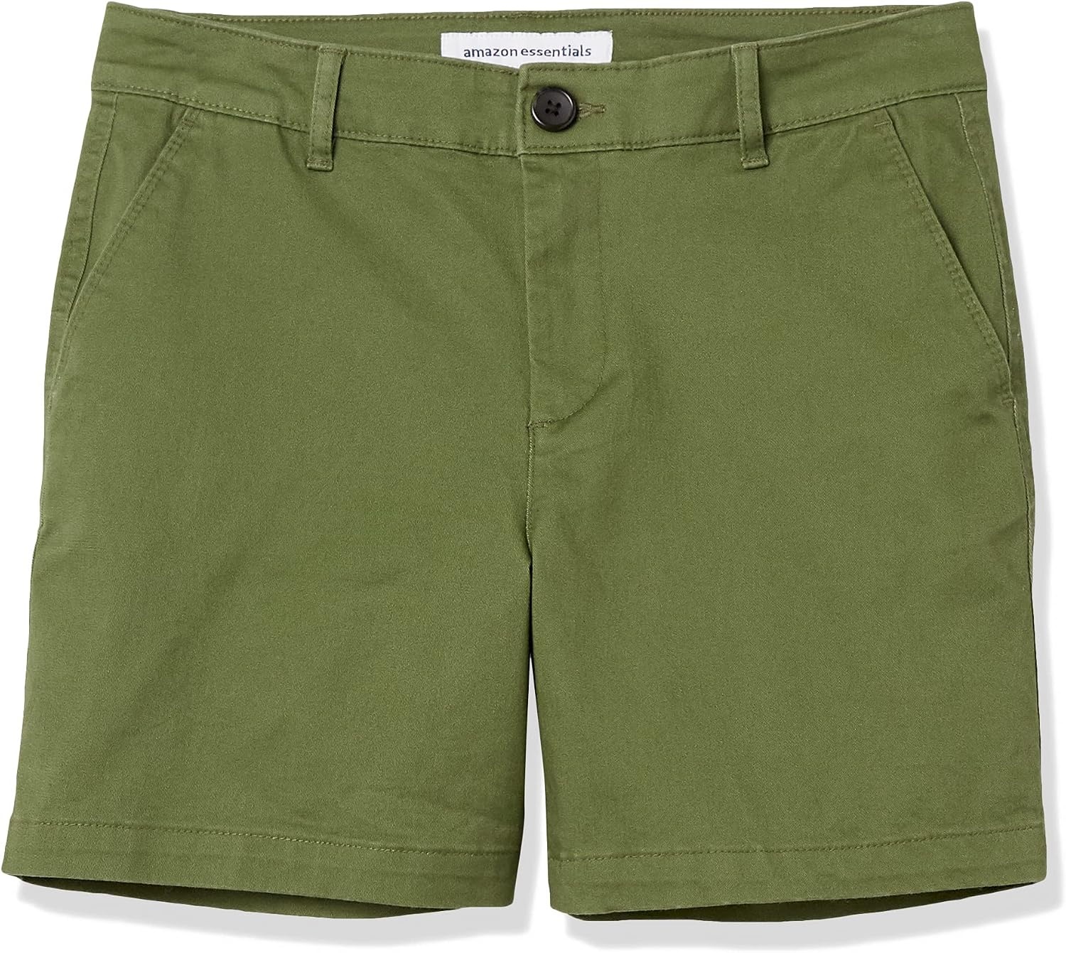 image:imageAmazon Essentials Womens MidRise SlimFit 5 Inch Inseam Khaki Shorts Available in Straight and Curvy FitsOlive