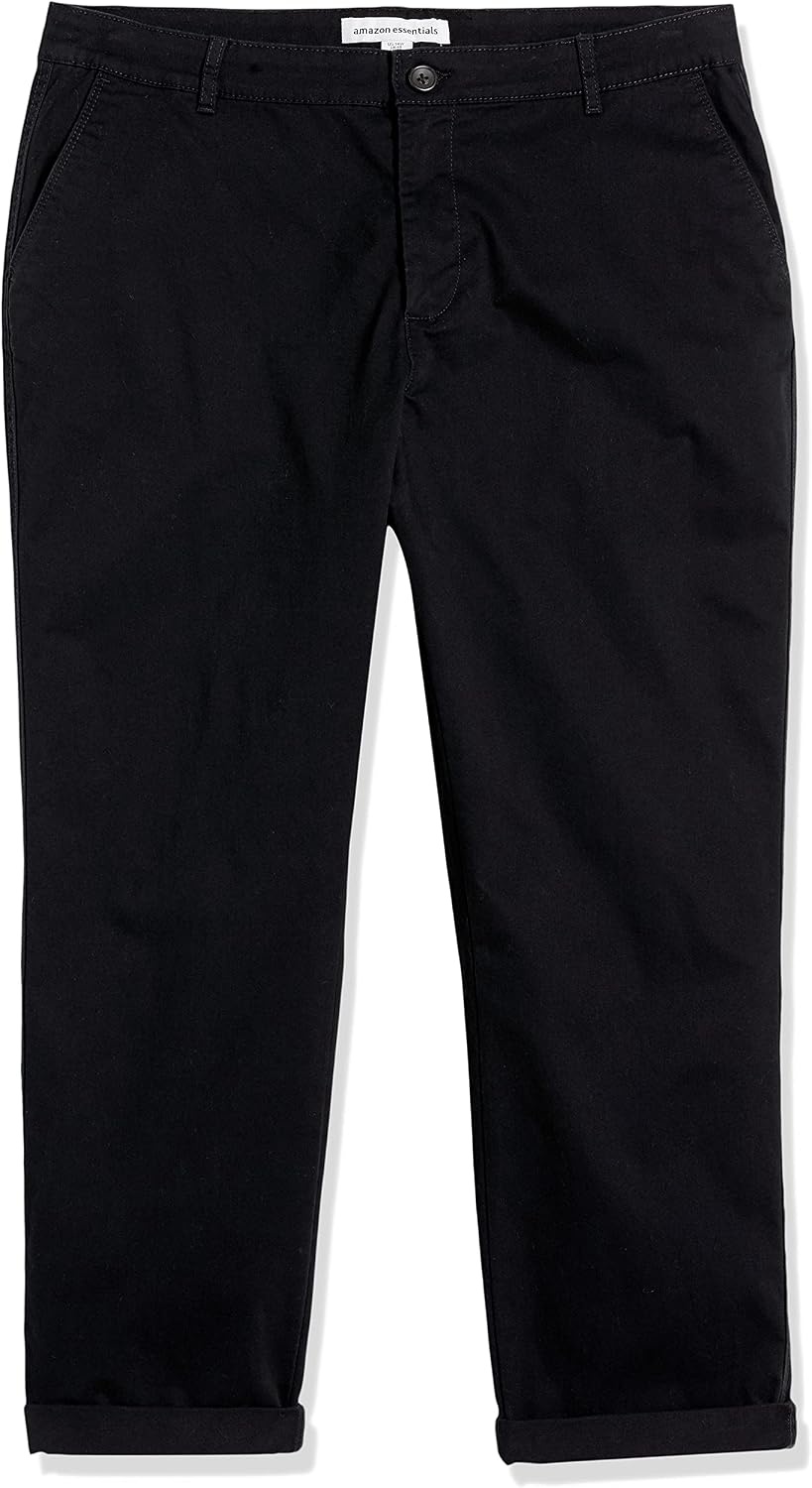 image:imageAmazon Essentials Womens MidRise SlimFit Stretchy Khaki Pants Available in Plus SizeBlack
