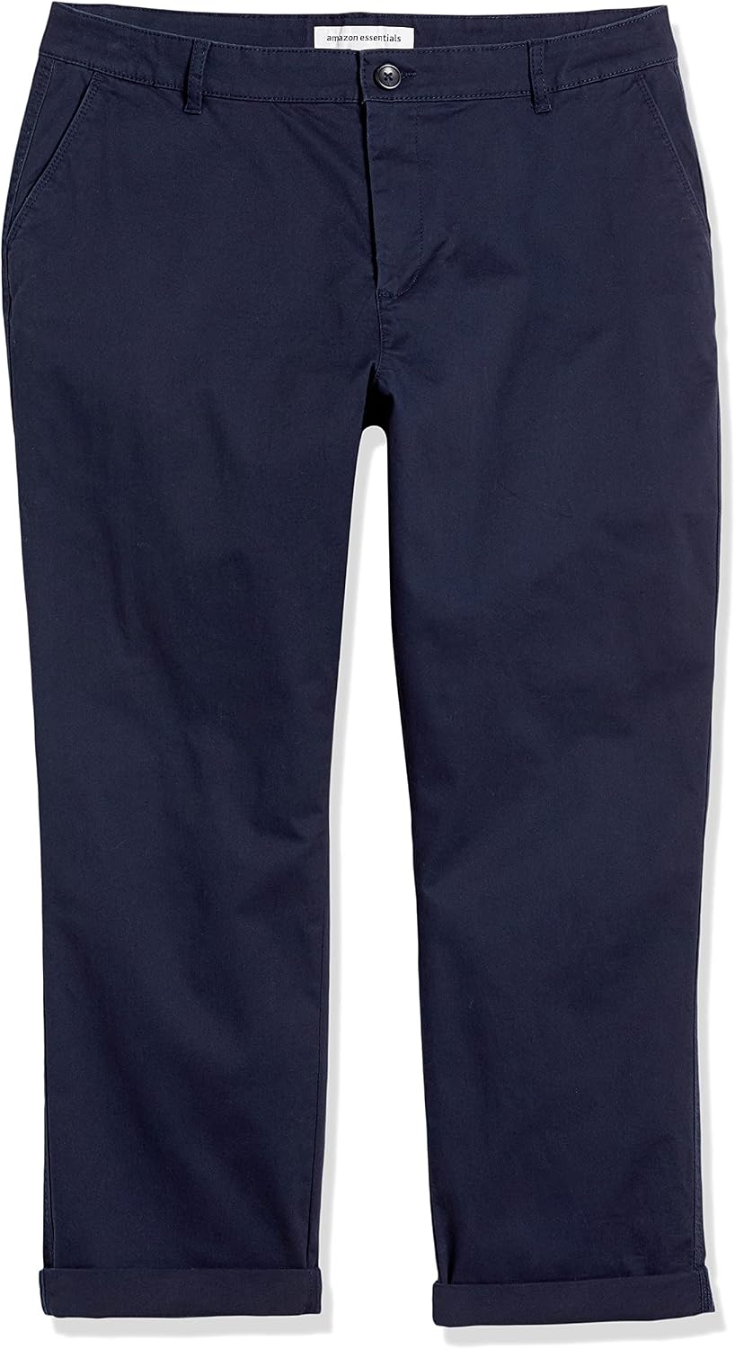 image:imageAmazon Essentials Womens MidRise SlimFit Stretchy Khaki Pants Available in Plus SizeNavy