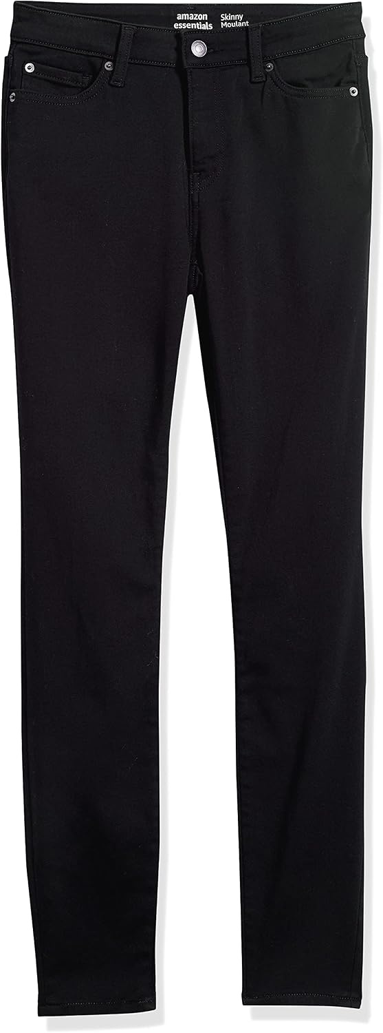 image:imageAmazon Essentials Womens MidRise Stretchy Skinny Denim Jeans 5PocketBlack
