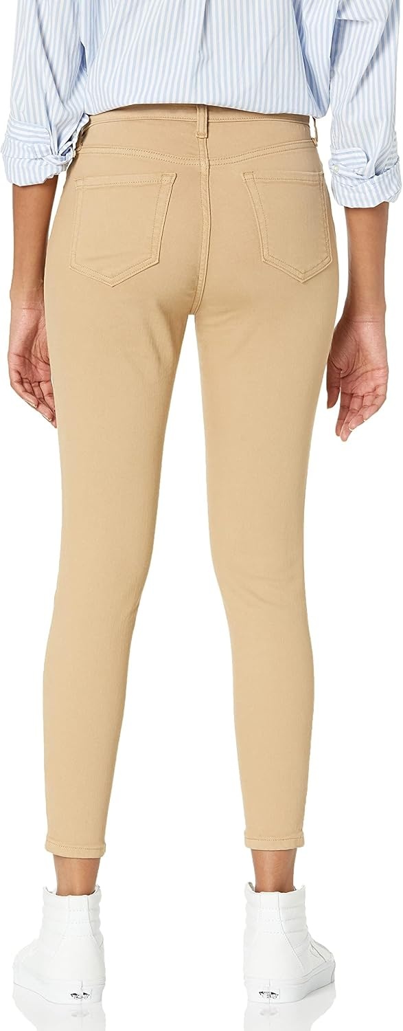 image:imageAmazon Essentials Womens MidRise Stretchy Skinny Denim Jeans 5PocketKhaki