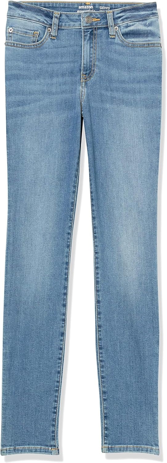 image:imageAmazon Essentials Womens MidRise Stretchy Skinny Denim Jeans 5PocketLight Blue