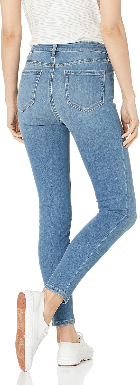image:imageAmazon Essentials Womens MidRise Stretchy Skinny Denim Jeans 5PocketLight Blue