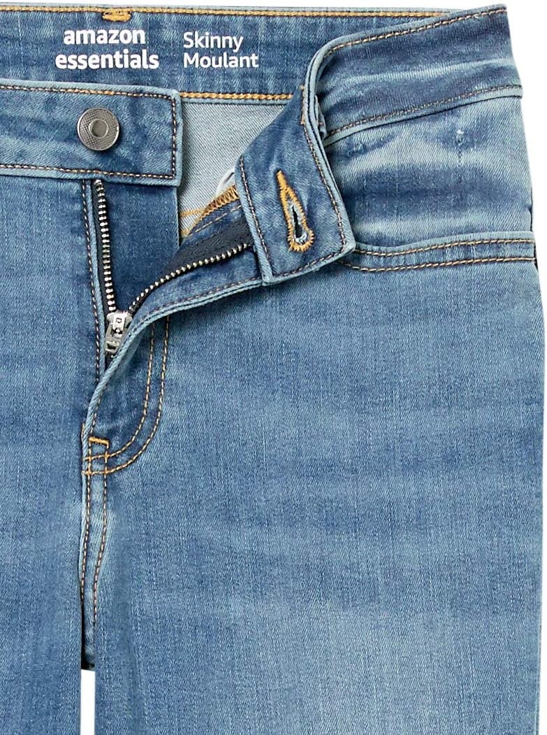 image:imageAmazon Essentials Womens MidRise Stretchy Skinny Denim Jeans 5PocketLight Blue