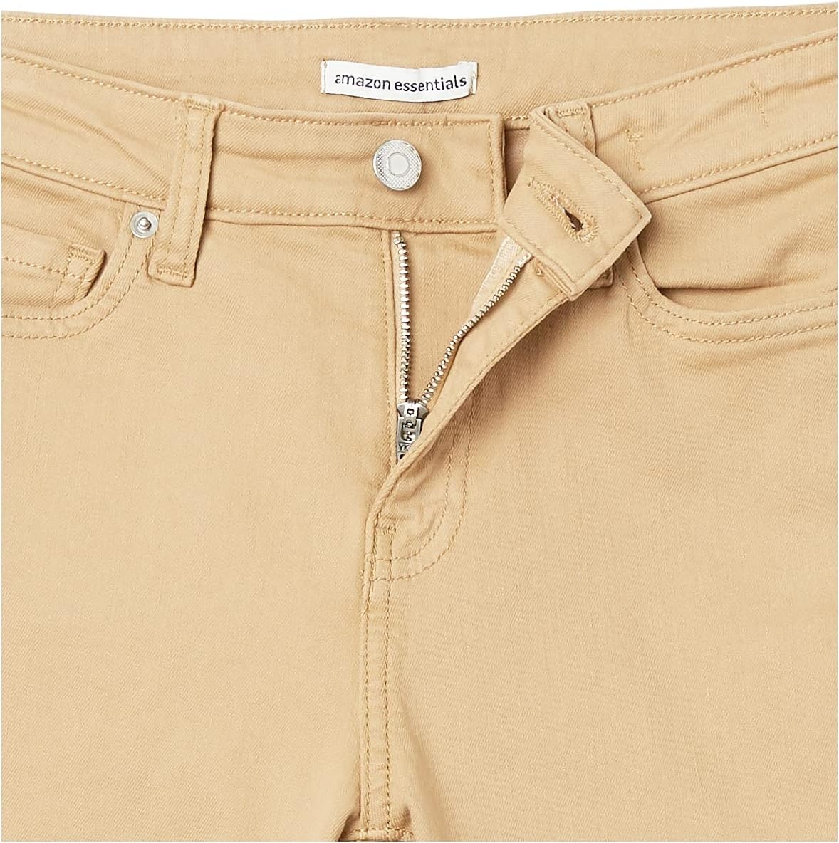 image:imageAmazon Essentials Womens MidRise Stretchy Skinny Denim Jeans 5PocketLight Camel