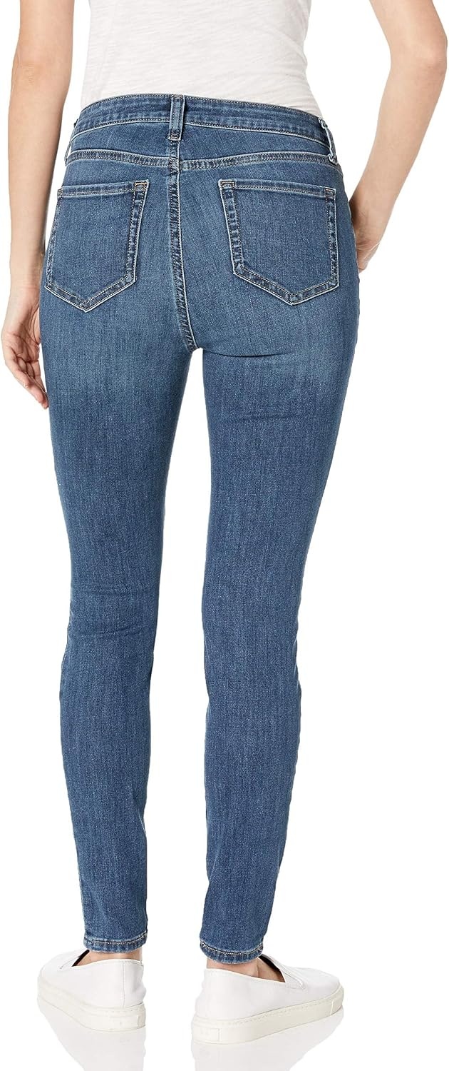 image:imageAmazon Essentials Womens MidRise Stretchy Skinny Denim Jeans 5PocketMedium Wash
