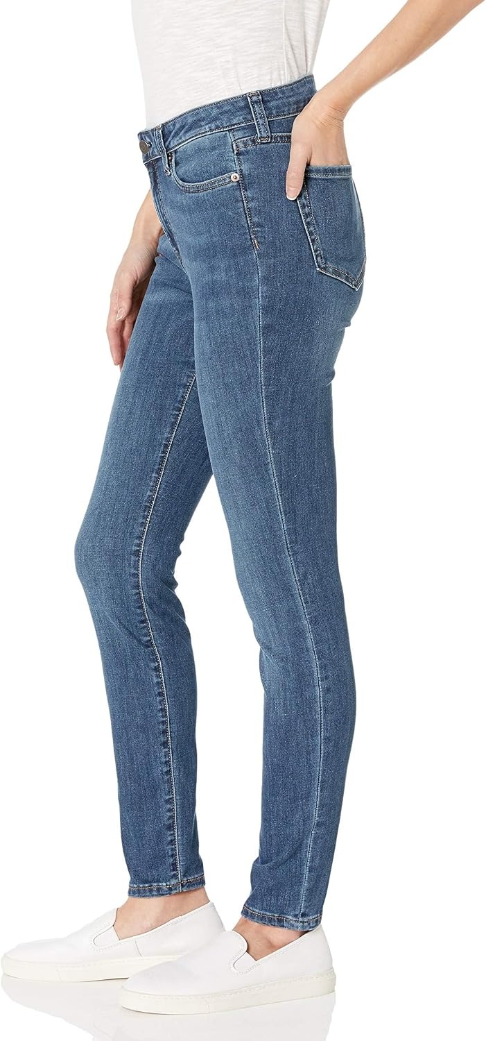 image:imageAmazon Essentials Womens MidRise Stretchy Skinny Denim Jeans 5PocketMedium Wash