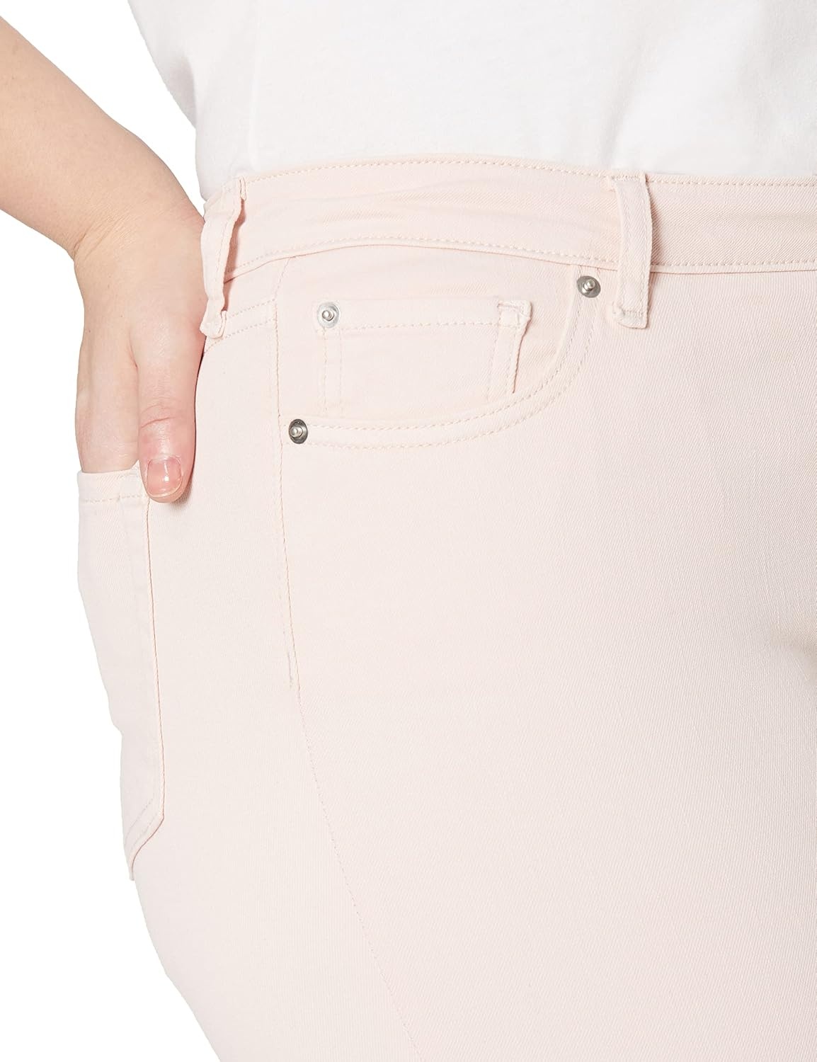 image:imageAmazon Essentials Womens MidRise Stretchy Skinny Denim Jeans 5PocketPale Pink