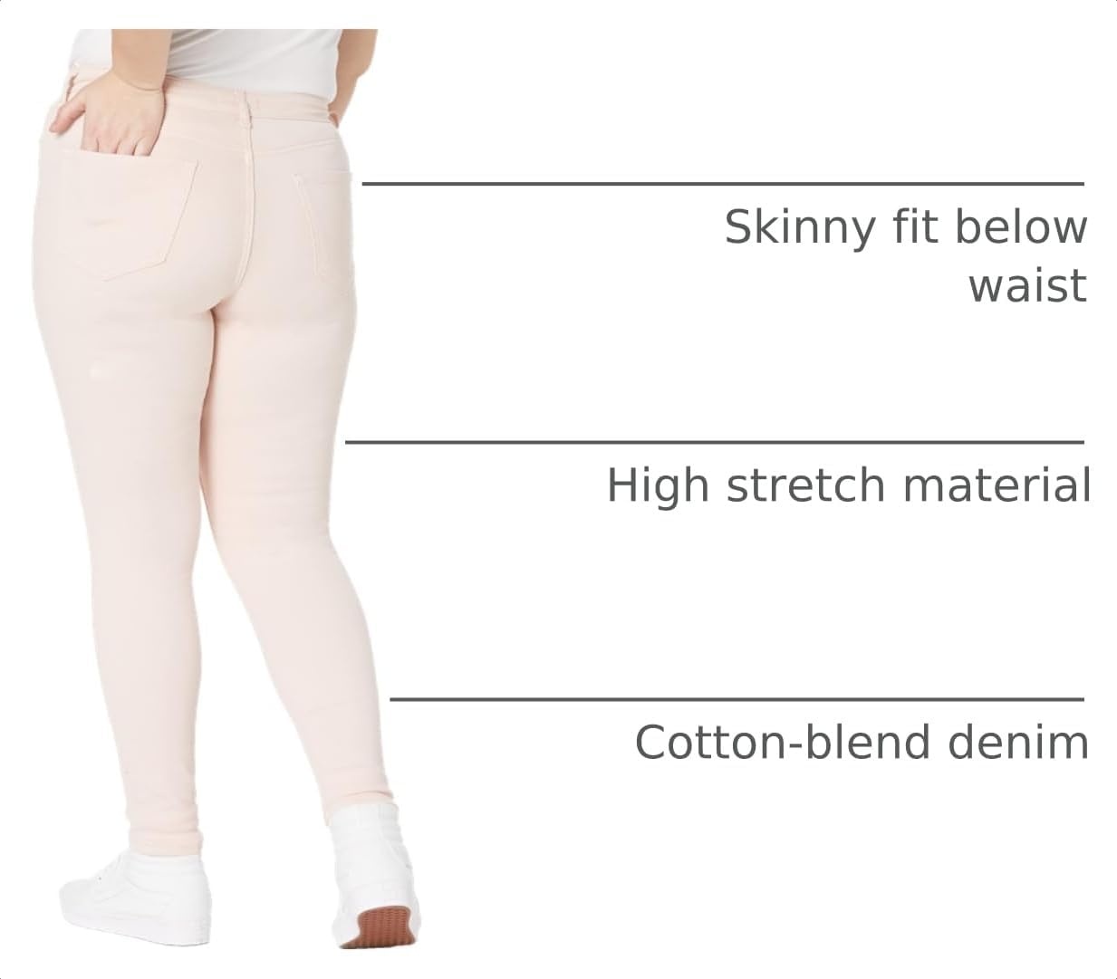image:imageAmazon Essentials Womens MidRise Stretchy Skinny Denim Jeans 5PocketPale Pink