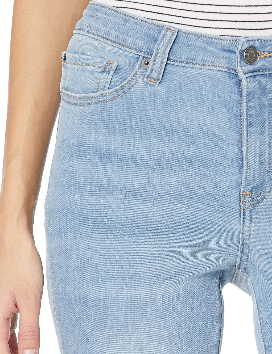 image:imageAmazon Essentials Womens MidRise Stretchy Skinny Denim Jeans 5PocketWashed Blue