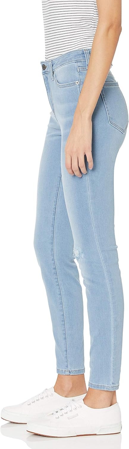 image:imageAmazon Essentials Womens MidRise Stretchy Skinny Denim Jeans 5PocketWashed Blue