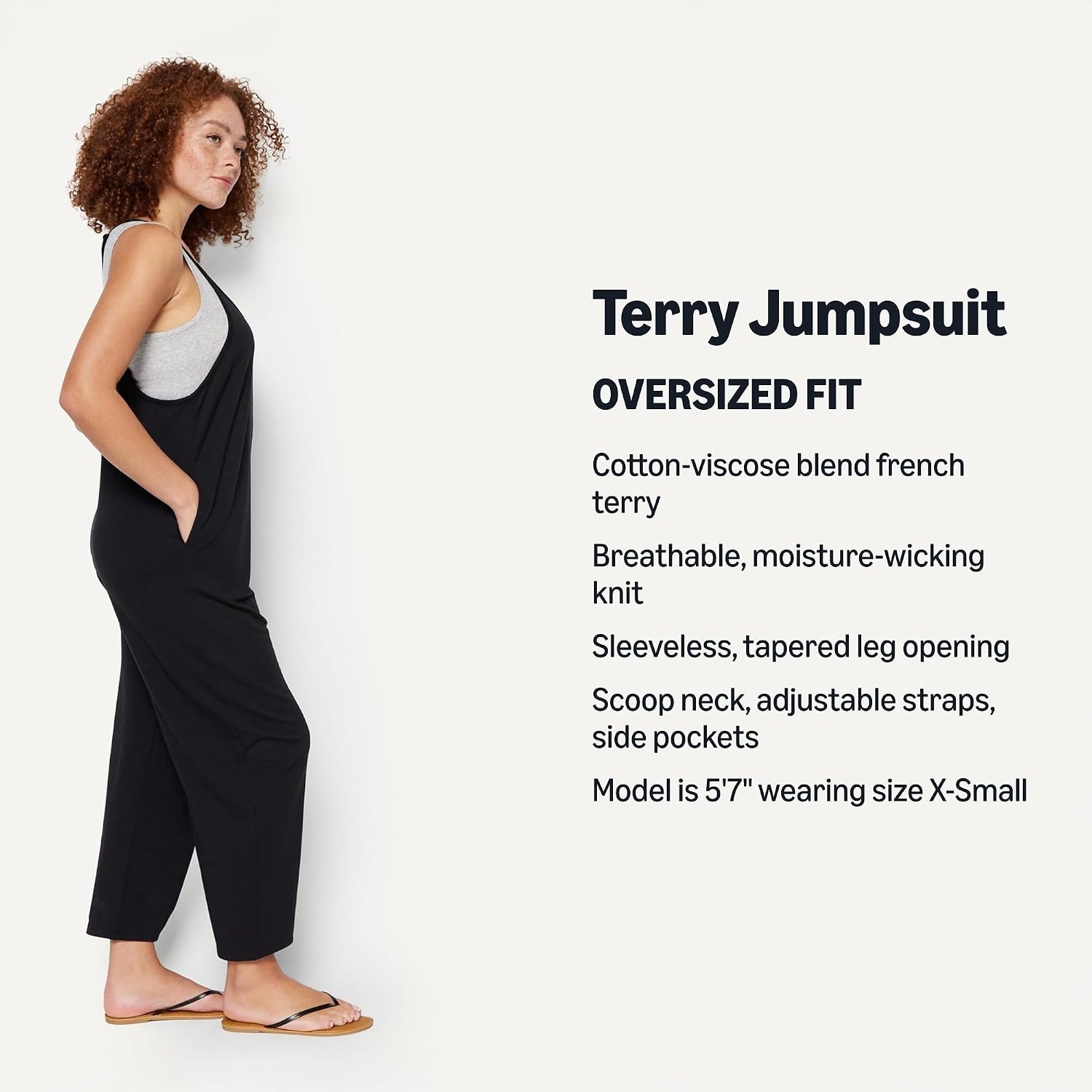 image:imageAmazon Essentials Womens OversizedFit Sleeveless JumpsuitBlack