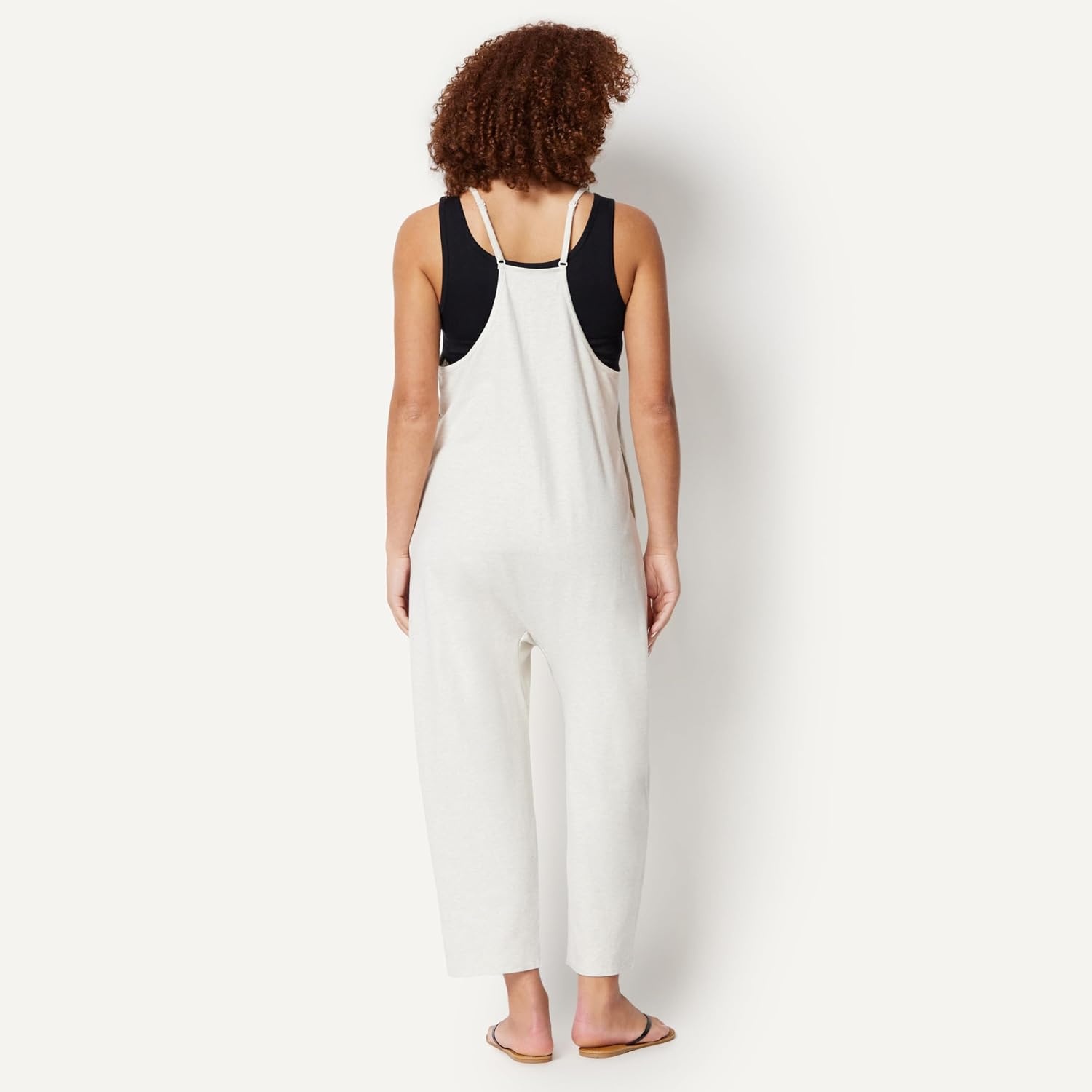image:imageAmazon Essentials Womens OversizedFit Sleeveless JumpsuitOatmeal Heather
