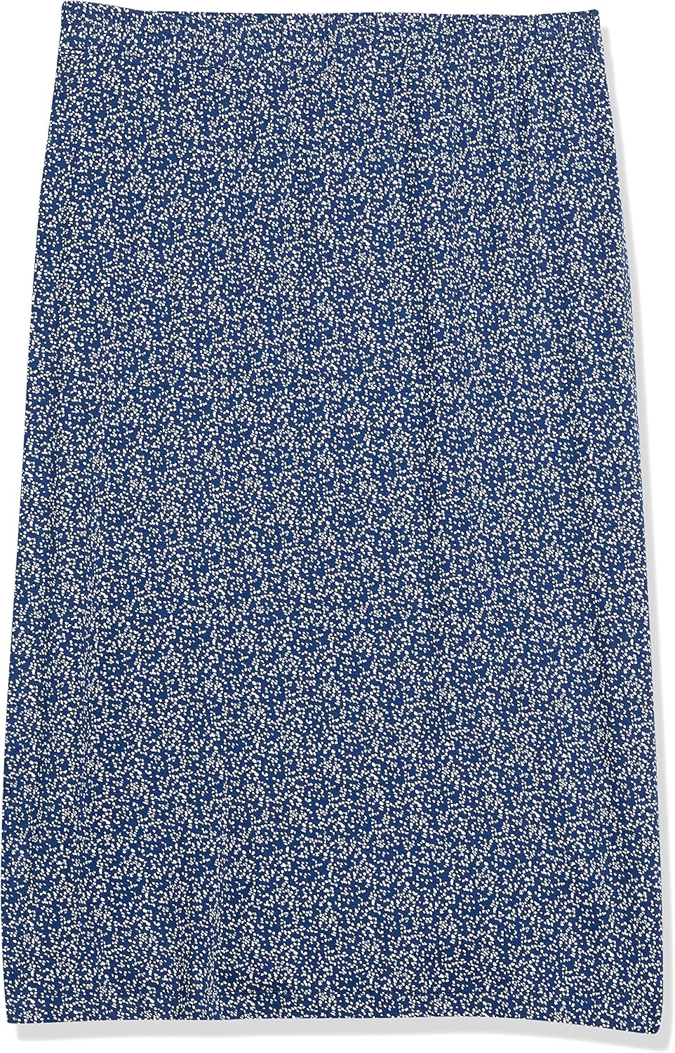 image:imageAmazon Essentials Womens PullOn Knit Midi Skirt with Elastic Waist SlitsNavy Animal Dot