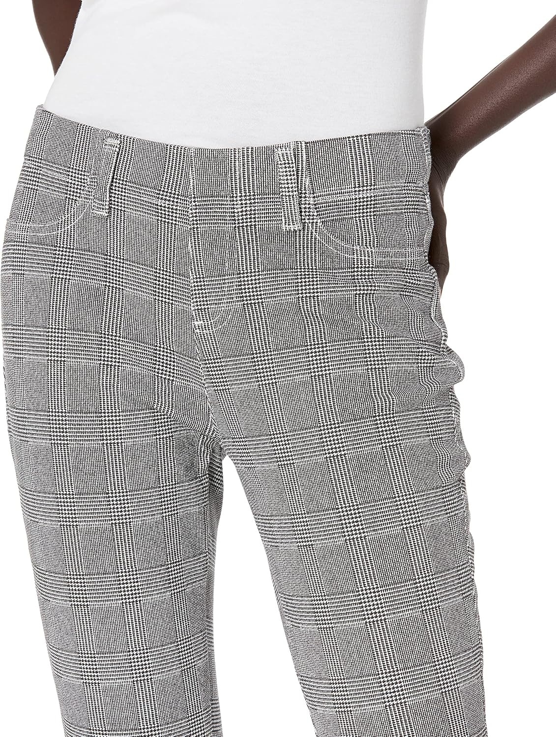 image:imageAmazon Essentials Womens PullOn Mid Rise Stretchy Knit Jegging Available in Plus SizeBlack Grey Glen Plaid