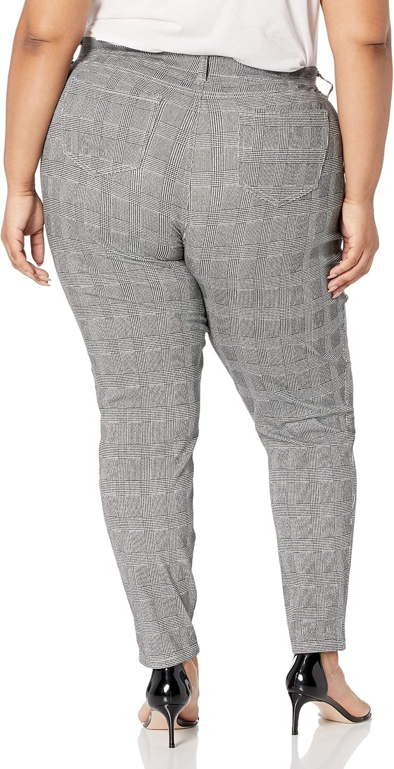 image:imageAmazon Essentials Womens PullOn Mid Rise Stretchy Knit Jegging Available in Plus SizeBlack Grey Glen Plaid