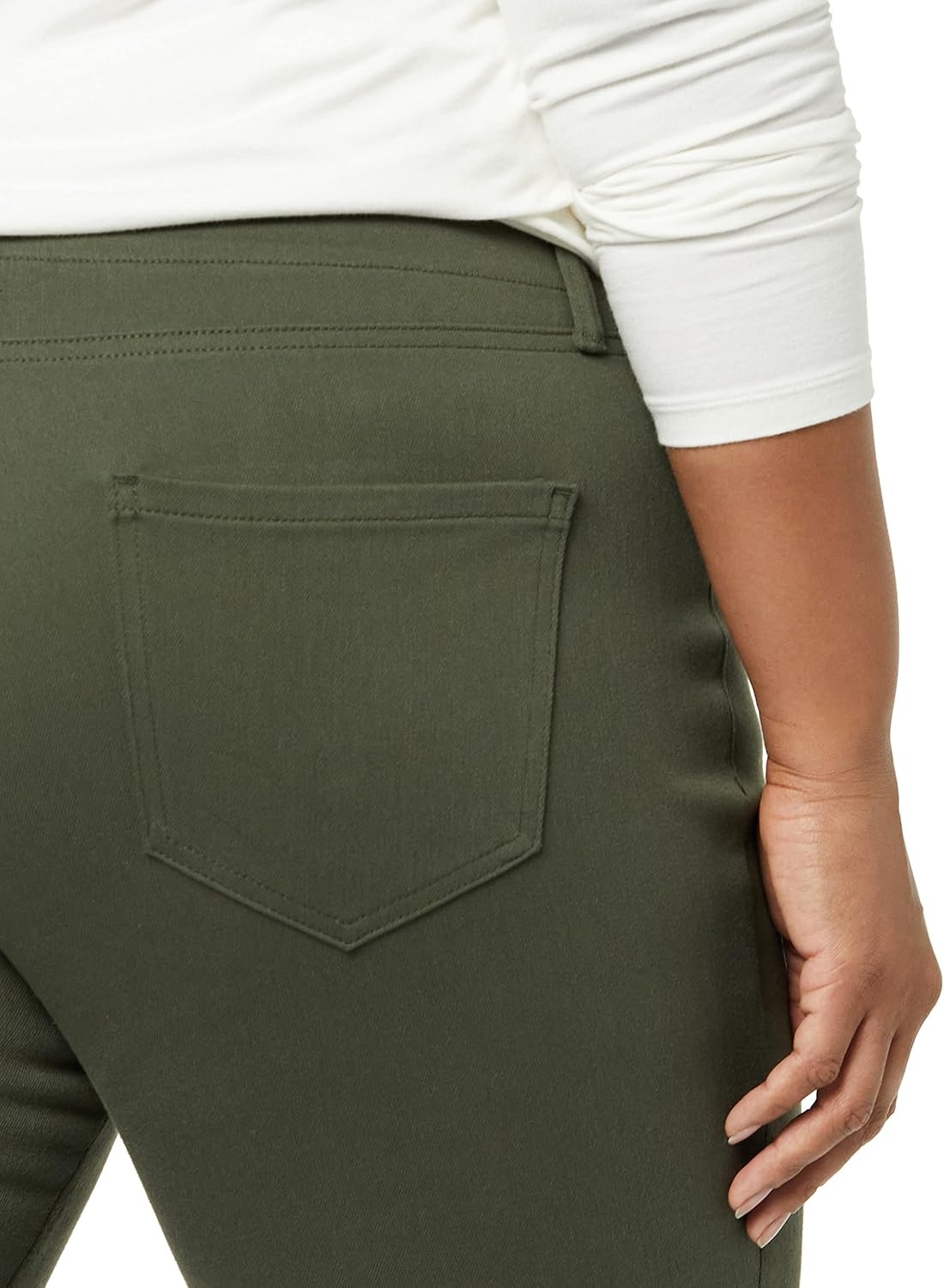 image:imageAmazon Essentials Womens PullOn Mid Rise Stretchy Knit Jegging Available in Plus SizeDark Olive
