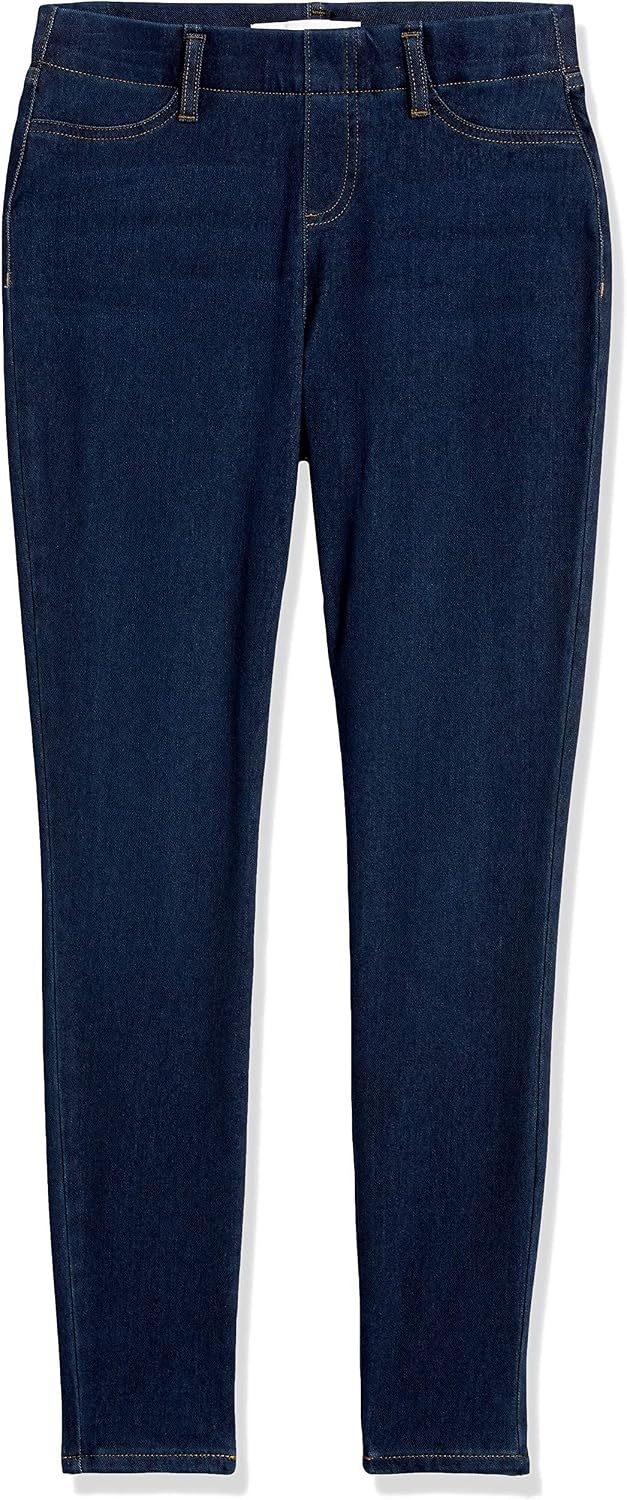 image:imageAmazon Essentials Womens PullOn Mid Rise Stretchy Knit Jegging Available in Plus SizeDark Wash