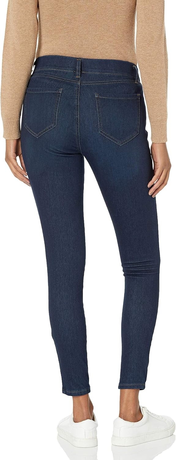 image:imageAmazon Essentials Womens PullOn Mid Rise Stretchy Knit Jegging Available in Plus SizeDark Wash