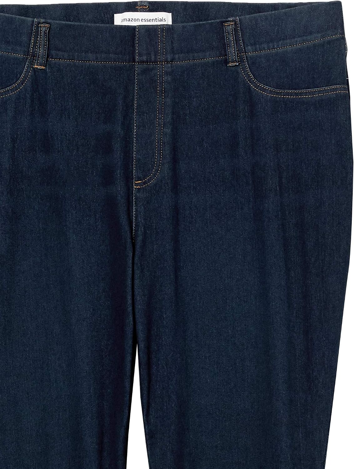 image:imageAmazon Essentials Womens PullOn Mid Rise Stretchy Knit Jegging Available in Plus SizeDark Wash