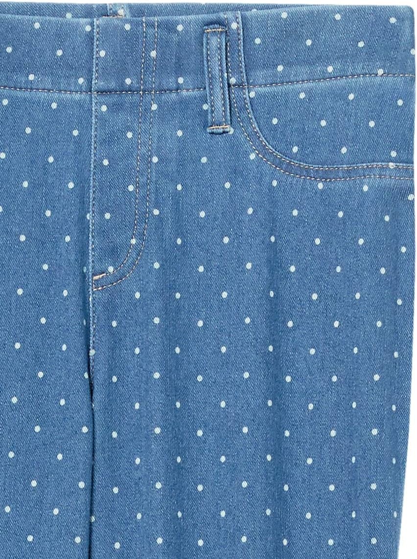 image:imageAmazon Essentials Womens PullOn Mid Rise Stretchy Knit Jegging Available in Plus SizeIndigo Wash White Dots