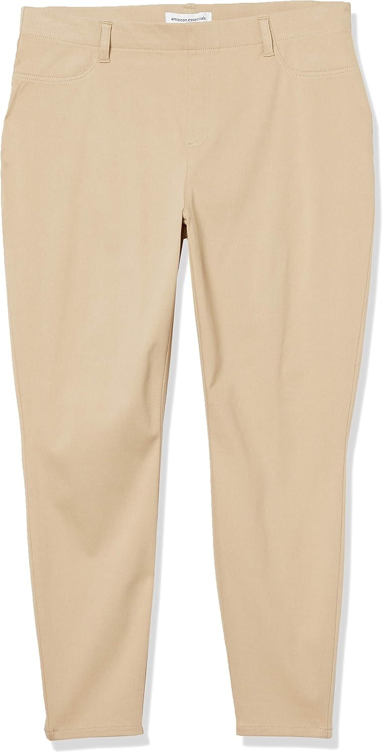 image:imageAmazon Essentials Womens PullOn Mid Rise Stretchy Knit Jegging Available in Plus SizeKhaki Brown