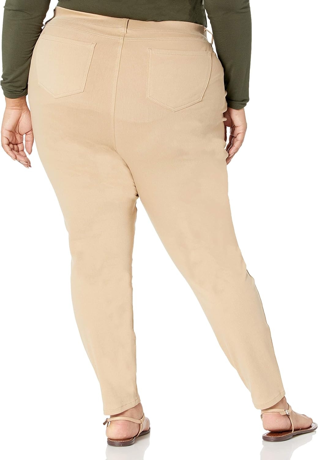 image:imageAmazon Essentials Womens PullOn Mid Rise Stretchy Knit Jegging Available in Plus SizeKhaki Brown