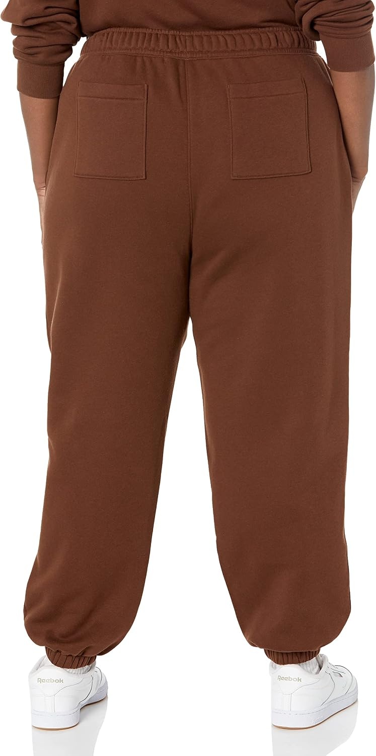 image:imageAmazon Essentials Womens Relaxed Fit Sweatpants Joggers with Elastic Waist Mid Rise Available in Plus SizeDeep Brown
