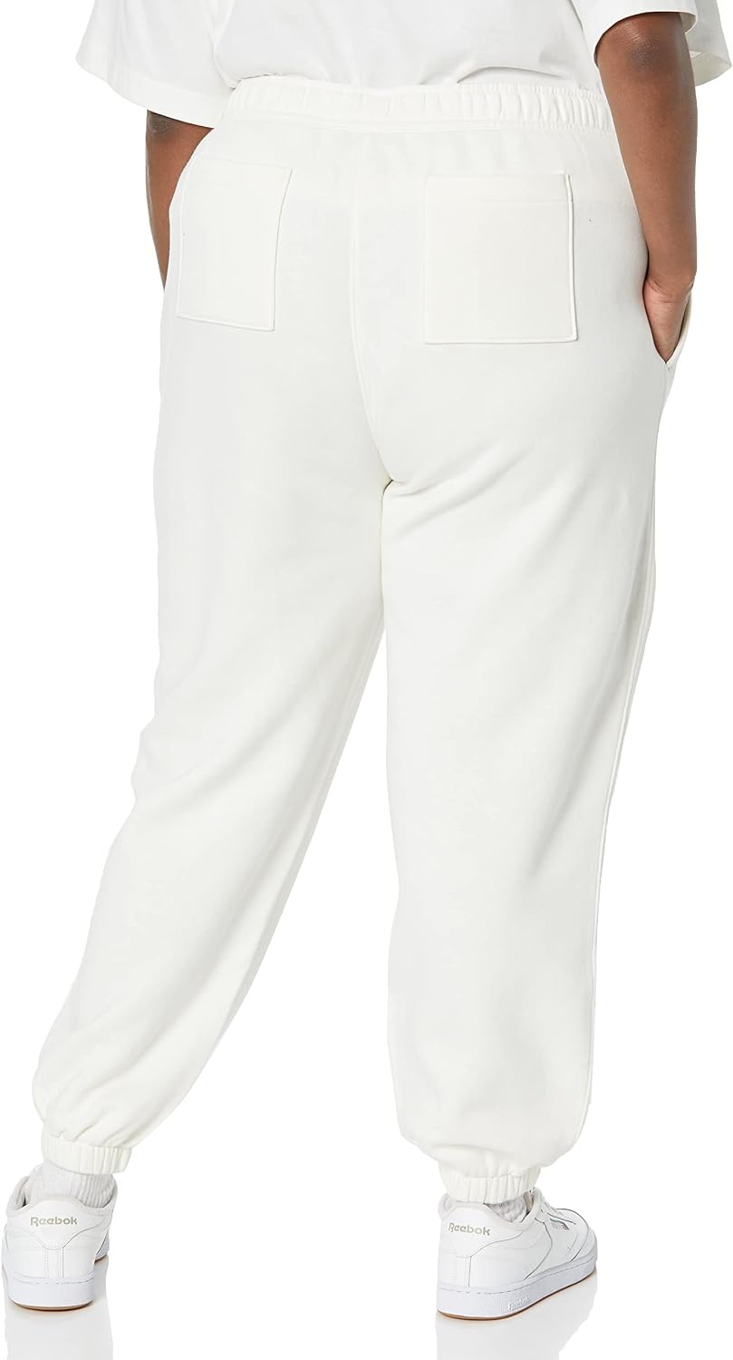 image:imageAmazon Essentials Womens Relaxed Fit Sweatpants Joggers with Elastic Waist Mid Rise Available in Plus SizeEggshell White