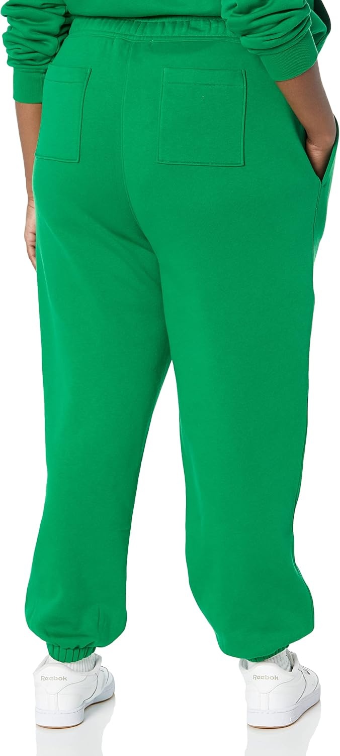 image:imageAmazon Essentials Womens Relaxed Fit Sweatpants Joggers with Elastic Waist Mid Rise Available in Plus SizeGreen