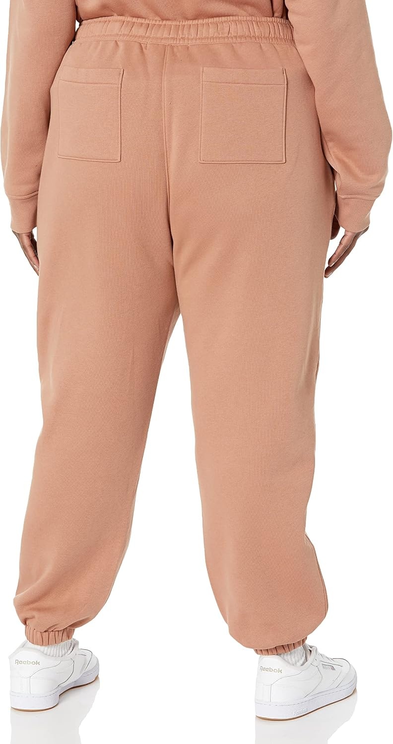 image:imageAmazon Essentials Womens Relaxed Fit Sweatpants Joggers with Elastic Waist Mid Rise Available in Plus SizeLight Brown