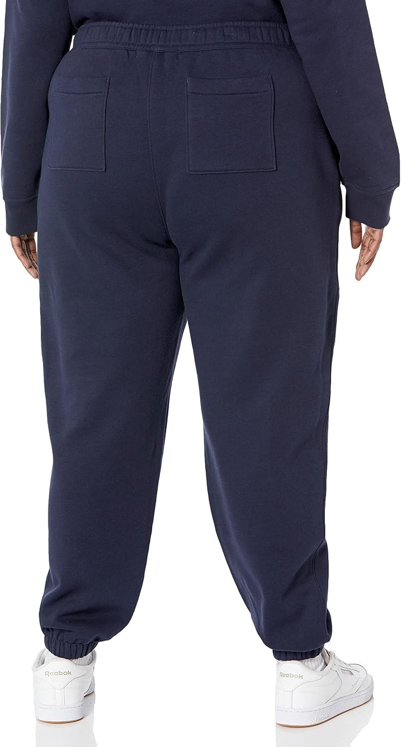 image:imageAmazon Essentials Womens Relaxed Fit Sweatpants Joggers with Elastic Waist Mid Rise Available in Plus SizeNavy