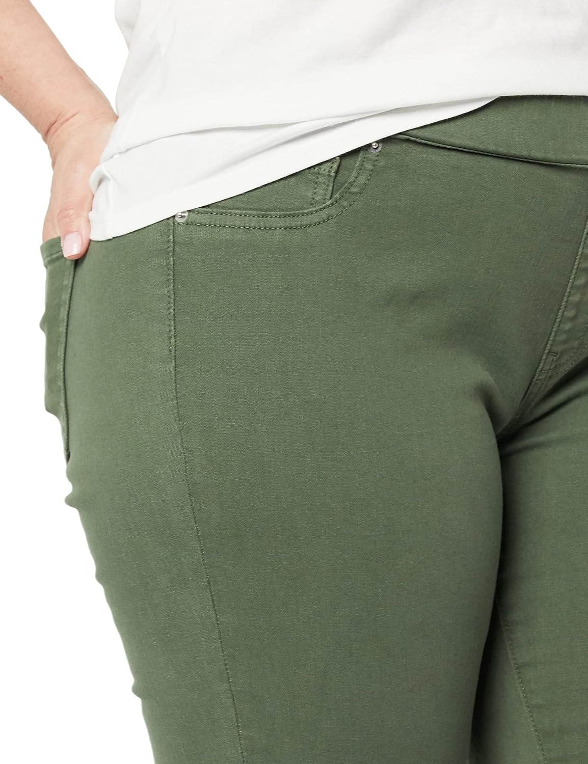 image:imageAmazon Essentials Womens Skinny Fit MidRise Stretch PullOn Jegging with Pockets Discontinued ColorsDark Green