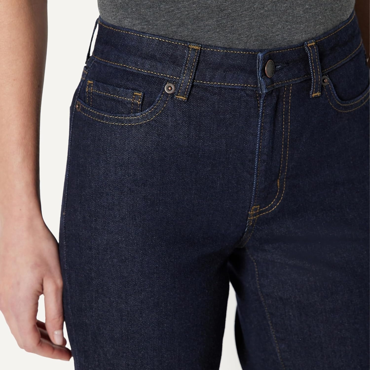 image:imageAmazon Essentials Womens Slim Fit Denim Bermuda Shorts with PocketsRinse