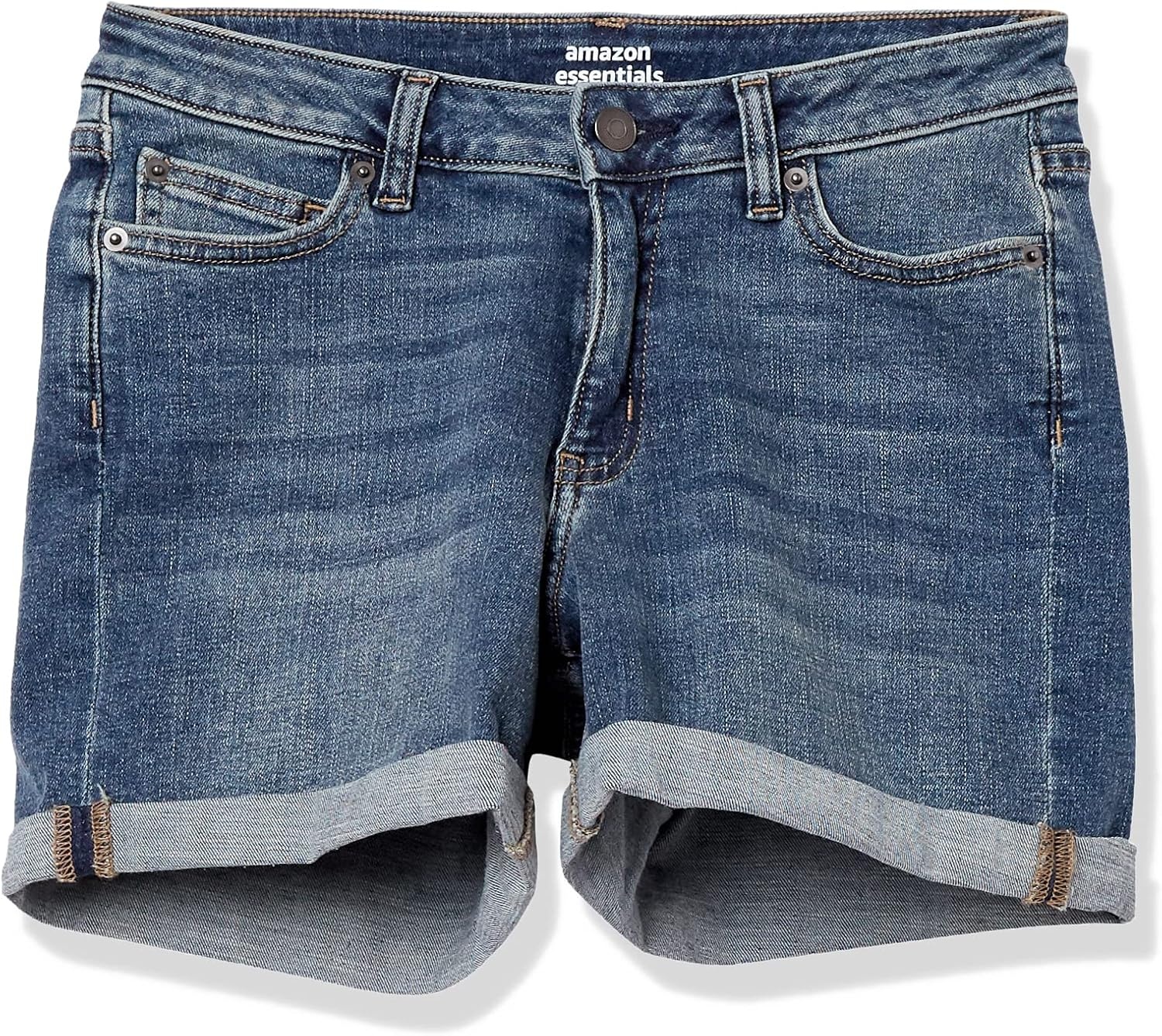 image:imageAmazon Essentials Womens Slim Fit MidRise 4 Denim ShortsVintage Wash