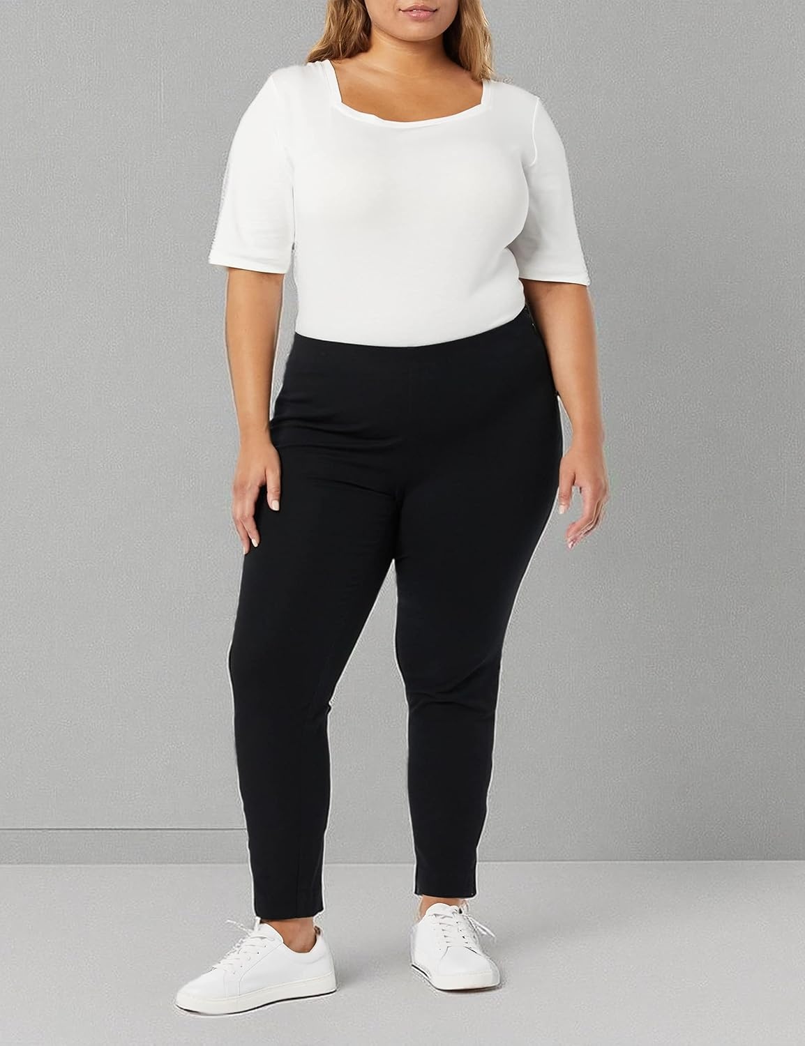 image:imageAmazon Essentials Womens SlimFit BiStretch Side Zip Ankle PantBlack