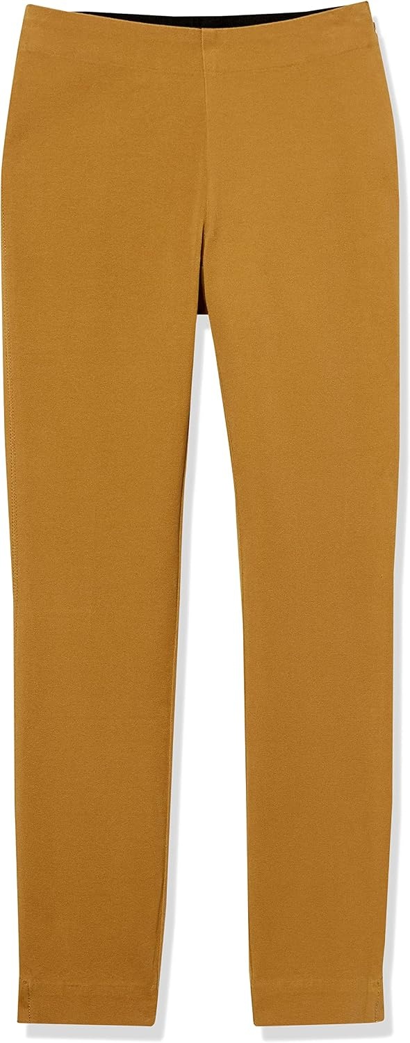 image:imageAmazon Essentials Womens SlimFit BiStretch Side Zip Ankle PantDark Camel