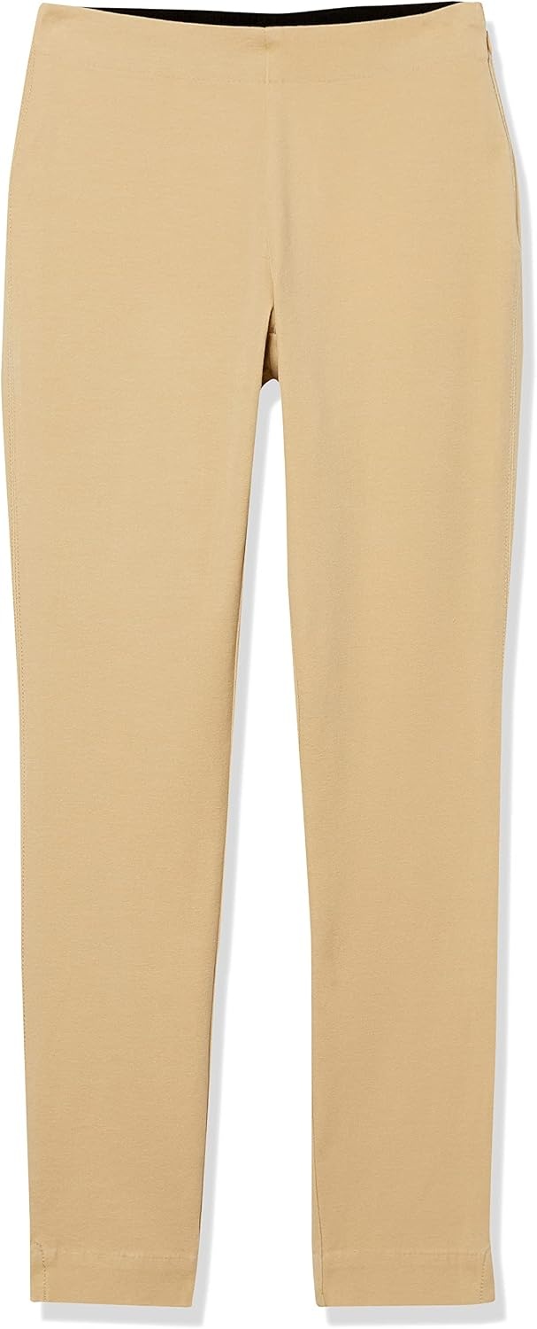 image:imageAmazon Essentials Womens SlimFit BiStretch Side Zip Ankle PantTan