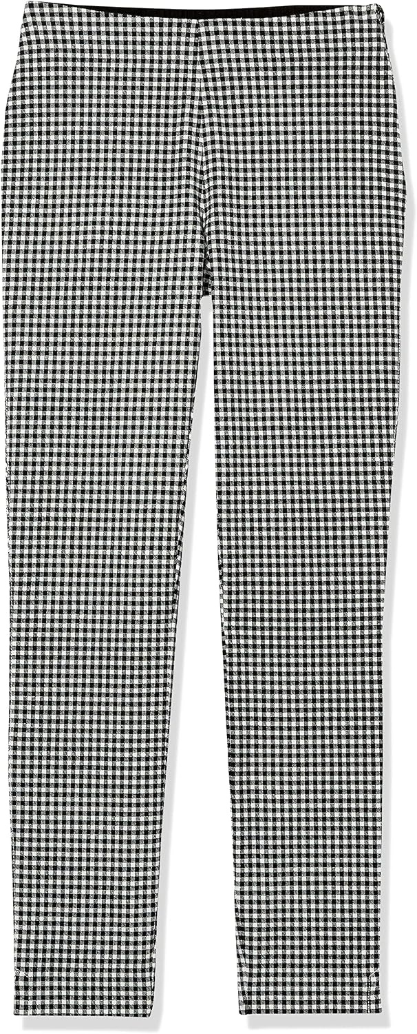 image:imageAmazon Essentials Womens SlimFit BiStretch Side Zip Ankle PantWhiteBlack Gingham