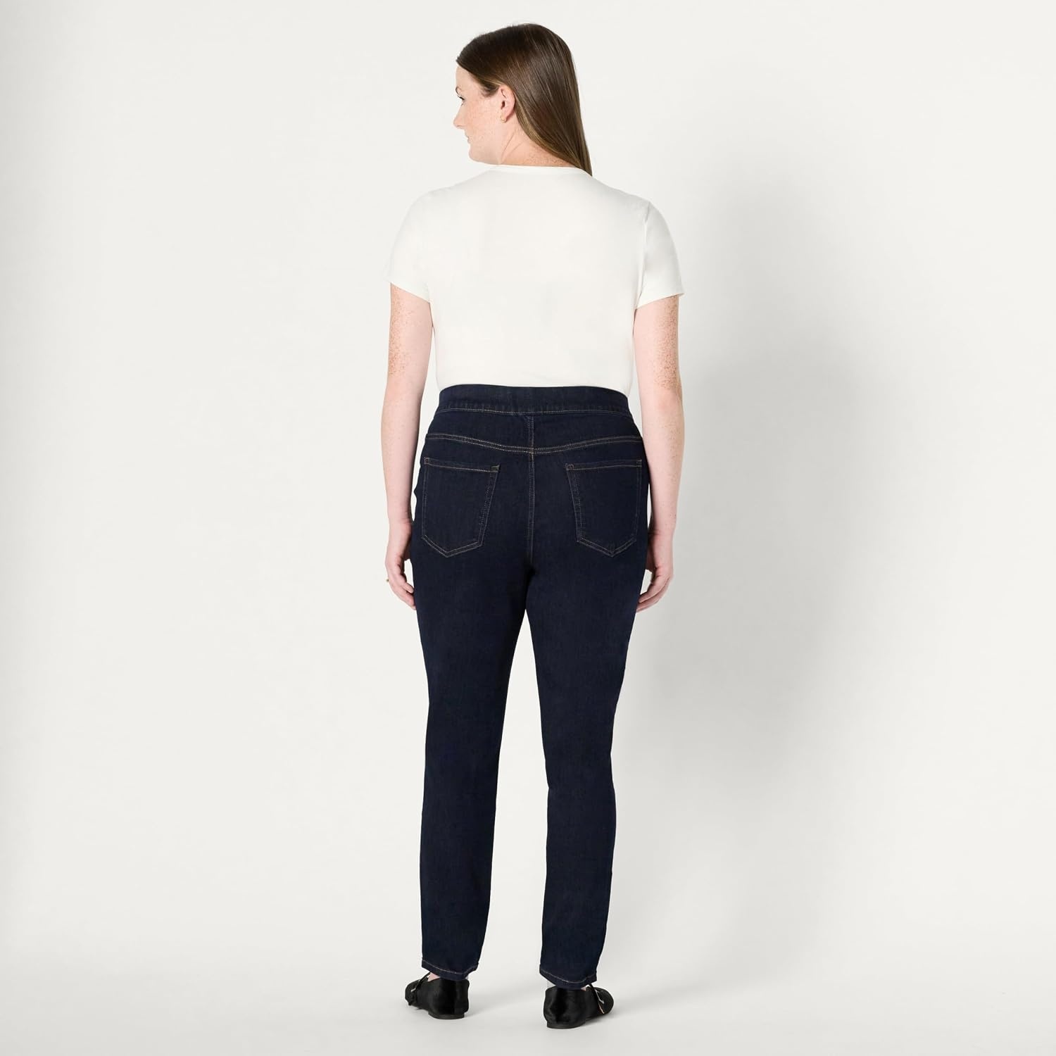 image:imageAmazon Essentials Womens Stretch Denim MidRise PullOn Skinny JeggingRinse
