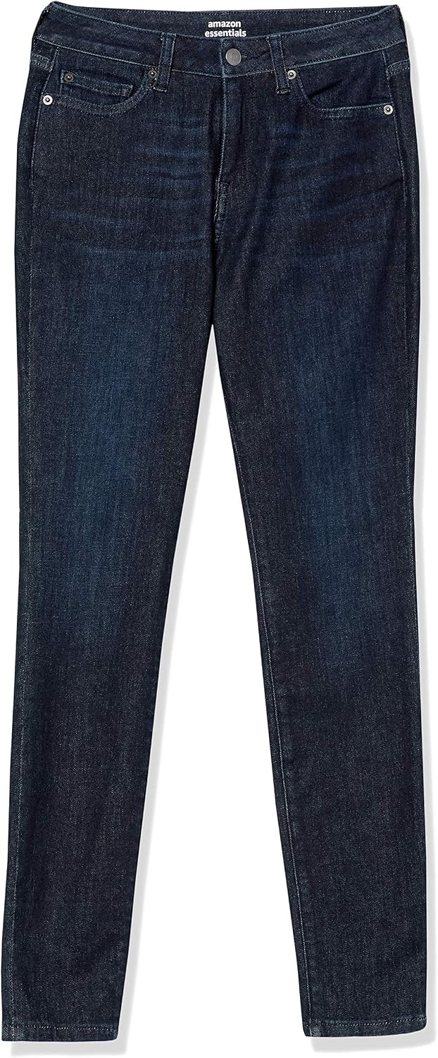 image:imageAmazon Essentials Womens Stretchy Mid Rise Curvy Skinny Jeans Discontinued ColorsDark Wash