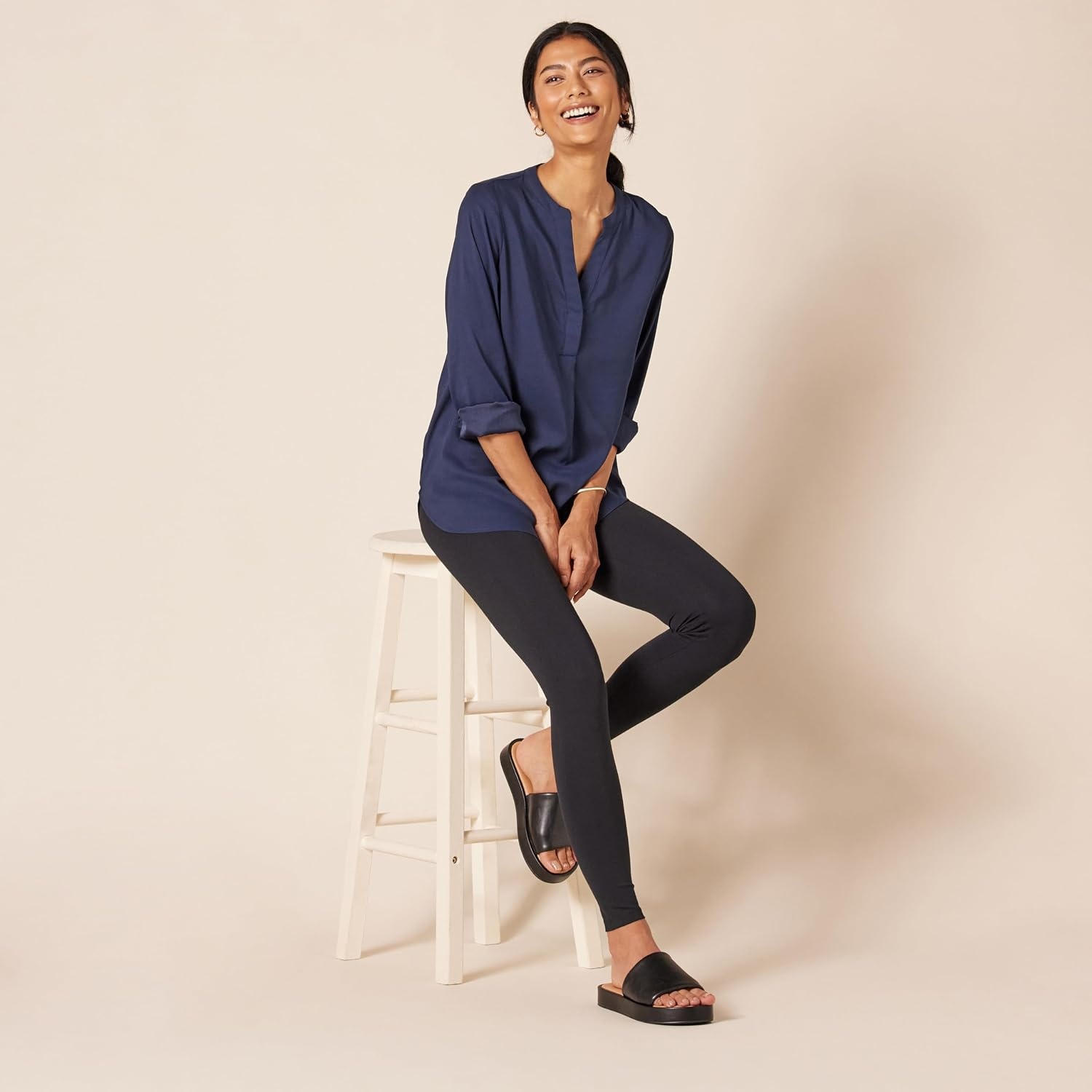 image:imageAmazon Essentials Womens Stretchy Ponte Legging Available in Plus SizeBlack