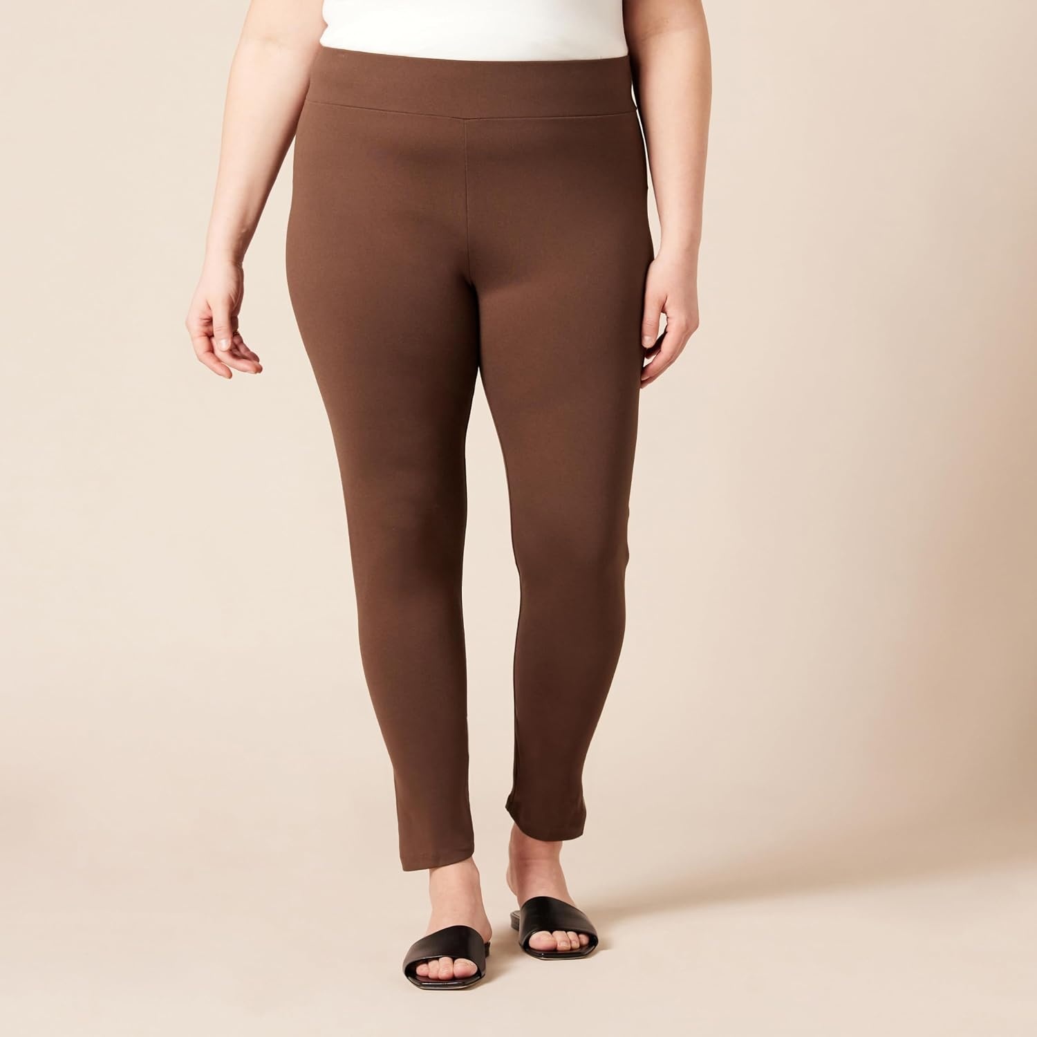 image:imageAmazon Essentials Womens Stretchy Ponte Legging Available in Plus SizeDeep Brown